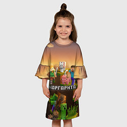 Платье клеш для девочки Маргарита Minecraft, цвет: 3D-принт — фото 2