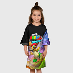 Платье клеш для девочки Super Mario Odyssey - Hero turtle Koopa Troopa, цвет: 3D-принт — фото 2