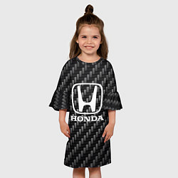 Платье клеш для девочки Honda абстракция карбон, цвет: 3D-принт — фото 2