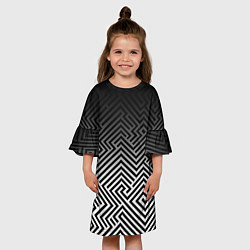 Платье клеш для девочки Геометрические узоры с градиентом, цвет: 3D-принт — фото 2