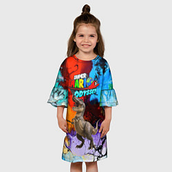 Платье клеш для девочки Super Mario Odyssey - Dinosaur - Nintendo, цвет: 3D-принт — фото 2