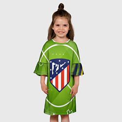 Платье клеш для девочки Atletico madrid Поле, цвет: 3D-принт — фото 2