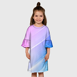 Платье клеш для девочки Абстракция с неоном, цвет: 3D-принт — фото 2