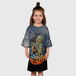 Платье клеш для девочки Хэллоуин - мумия, цвет: 3D-принт — фото 2