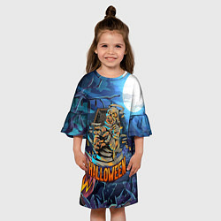 Платье клеш для девочки Мумия хэллоуин, цвет: 3D-принт — фото 2
