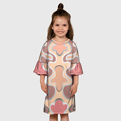 Платье клеш для девочки Цветные полосы графика, цвет: 3D-принт — фото 2