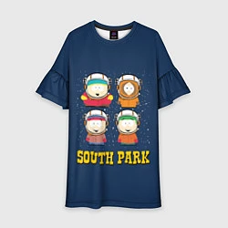 Платье клеш для девочки South park космонавты, цвет: 3D-принт