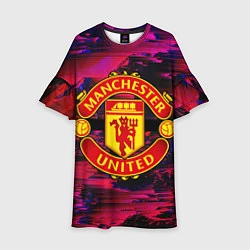 Платье клеш для девочки Manchester United, цвет: 3D-принт