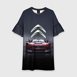 Платье клеш для девочки Citroen - Racing team - Motorsport, цвет: 3D-принт