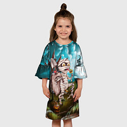 Платье клеш для девочки Мумия, цвет: 3D-принт — фото 2