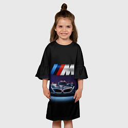Платье клеш для девочки BMW M Performance Motorsport, цвет: 3D-принт — фото 2