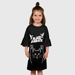 Платье клеш для девочки Black Sabbath рок кот, цвет: 3D-принт — фото 2