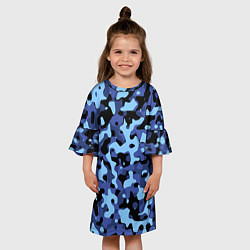 Платье клеш для девочки Камуфляж Sky Blue, цвет: 3D-принт — фото 2
