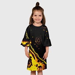 Платье клеш для девочки Золотая вода, цвет: 3D-принт — фото 2