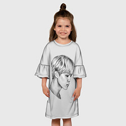 Платье клеш для девочки Чимин Рисунок карандашом, цвет: 3D-принт — фото 2