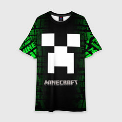 Платье клеш для девочки Minecraft - green creeper, цвет: 3D-принт