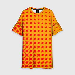 Платье клеш для девочки Оранжевая абстракция, цвет: 3D-принт