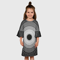 Платье клеш для девочки Абстрактная спираль, цвет: 3D-принт — фото 2