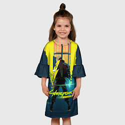 Платье клеш для девочки Cyberpunk Edgerunners, цвет: 3D-принт — фото 2