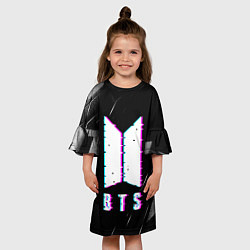 Платье клеш для девочки BTS - Неоновый логотип, цвет: 3D-принт — фото 2