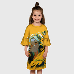 Платье клеш для девочки Ребекка из Киберпанка, цвет: 3D-принт — фото 2