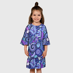 Платье клеш для девочки Flower patterns, цвет: 3D-принт — фото 2