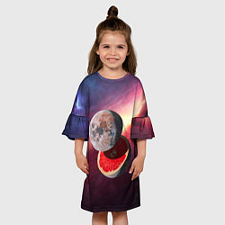 Платье клеш для девочки Луна-Грейпфрут, цвет: 3D-принт — фото 2