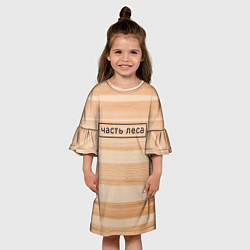 Платье клеш для девочки Текстура дерева - Часть леса, цвет: 3D-принт — фото 2