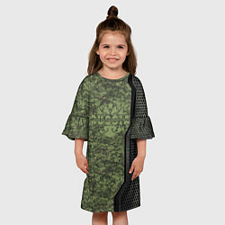 Платье клеш для девочки Камуфляж РОССИЯ с железной вставкой, цвет: 3D-принт — фото 2