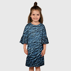 Платье клеш для девочки Текстура мятой цветной бумаги, цвет: 3D-принт — фото 2