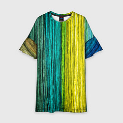 Платье клеш для девочки Разноцветные полосы материала, цвет: 3D-принт