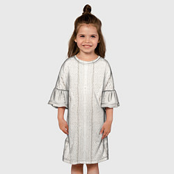 Платье клеш для девочки Имитация - вязаная структура, цвет: 3D-принт — фото 2