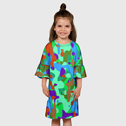 Платье клеш для девочки Абстракция цвета, цвет: 3D-принт — фото 2