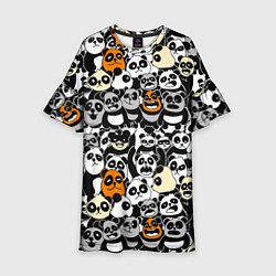 Платье клеш для девочки Злобные панды, цвет: 3D-принт
