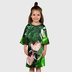 Платье клеш для девочки Мидория - Дэку - Один за всех, цвет: 3D-принт — фото 2