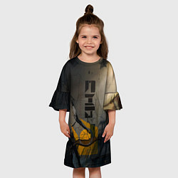 Платье клеш для девочки Стена город 17, цвет: 3D-принт — фото 2