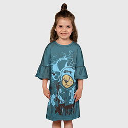 Платье клеш для девочки Медведь-капитан, цвет: 3D-принт — фото 2