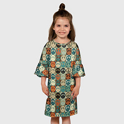 Платье клеш для девочки Peace symbol pattern, цвет: 3D-принт — фото 2