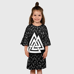 Платье клеш для девочки Valknut runes pattern, цвет: 3D-принт — фото 2