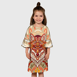 Платье клеш для девочки Лиса Патрикеевна, цвет: 3D-принт — фото 2