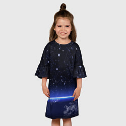 Платье клеш для девочки Земной горизонт, цвет: 3D-принт — фото 2