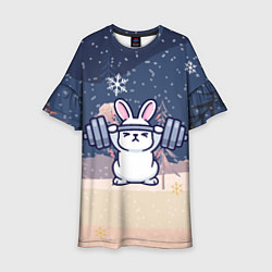 Платье клеш для девочки Зайчонок со штангой, цвет: 3D-принт