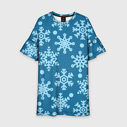 Платье клеш для девочки Blue snow, цвет: 3D-принт