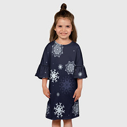 Платье клеш для девочки Снежная ночь, цвет: 3D-принт — фото 2