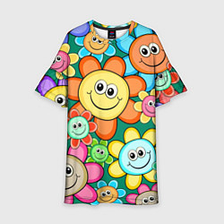 Детское платье Ромашки - смайлы