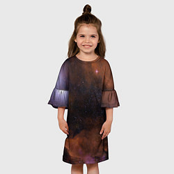 Платье клеш для девочки Космос и множество звёзды, цвет: 3D-принт — фото 2