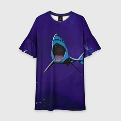 Детское платье Акула в синем море