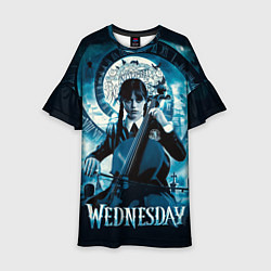 Платье клеш для девочки Wednesday Addams 2022, цвет: 3D-принт