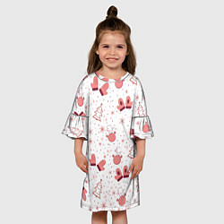 Платье клеш для девочки Зимнее розовое настроение, цвет: 3D-принт — фото 2
