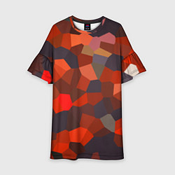 Платье клеш для девочки Разноцветные кубики, цвет: 3D-принт